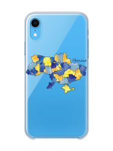 Прозорий чохол на iPhone XR :: Карта України (принт 261)