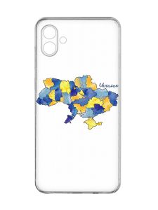 Прозорий чохол на Samsung Galaxy A04e/A042 :: Карта України (принт 261)