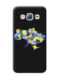 Матовий чорний чохол на Samsung Galaxy J3 / J310 :: Карта України (принт 261)