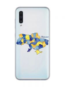Прозорий чохол на Samsung Galaxy A50 (2019) A505 :: Карта України (принт 261)