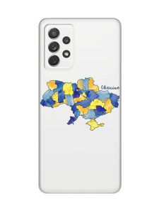 Прозорий чохол на Samsung Galaxy A72/A725 :: Карта України (принт 261)