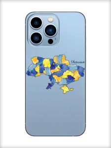 Прозорий чохол на Apple iPhone 13 Pro Max :: Карта України (принт 261)