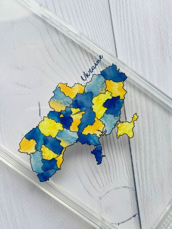 Прозорий чохол на Apple iPhone 13 Pro Max :: Карта України (принт 261)