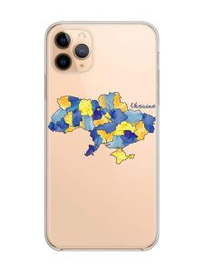 Прозорий чохол на iPhone 11 Pro Max (6,5) :: Карта України (принт 261)