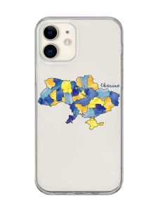 Прозорий чохол на iPhone 12 mini :: Карта України (принт 261)