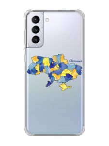Чохол з потовщеними кутами на Samsung Galaxy S21 Plus :: Карта України (принт 261)