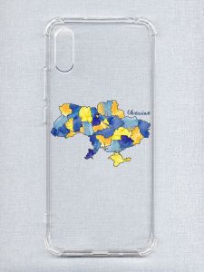 Чохол з потовщеними кутами на Xiaomi Redmi 9A :: Карта України (принт 261)