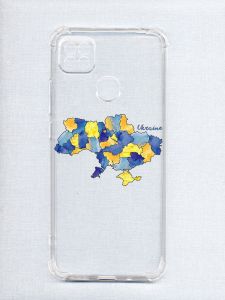 Чохол з потовщеними кутами на Xiaomi Redmi 9C/10A :: Карта України (принт 261)