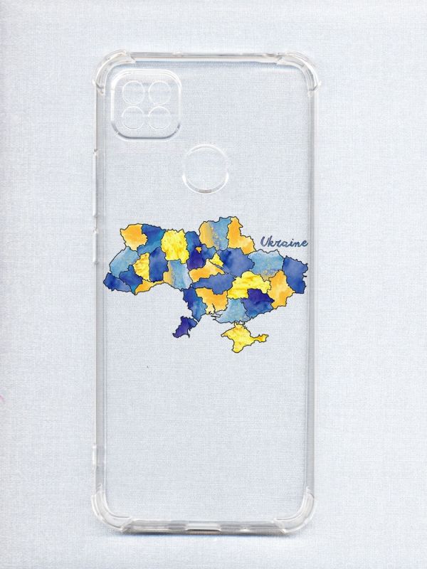Чохол з потовщеними кутами на Xiaomi Redmi 9C/10A :: Карта України (принт 261)