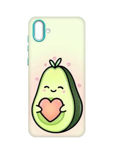 Матовий чохол з бірюзовими боками на Samsung Galaxy A04 :: Кавай авокадо з сердечком (принт 310)