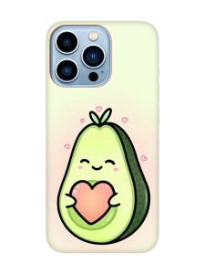 Матовий чохол з червоними боками на Apple iPhone 13 Pro Max :: Кавай авокадо з сердечком (принт 310)
