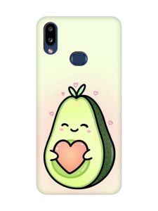 Матовий чохол з червоними боками на Samsung Galaxy A10s (A107) :: Кавай авокадо з сердечком (принт 310)