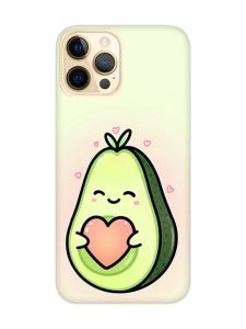 Матовий чохол з рожевими боками на Apple iPhone 12 Pro Max :: Кавай авокадо з сердечком (принт 310)