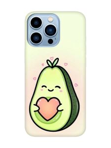 Матовий чохол з рожевими боками на Apple iPhone 13 Pro Max :: Кавай авокадо з сердечком (принт 310)