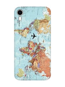 Матовий чохол з чорними боками на Apple iPhone XR :: Карта світу (принт 318)