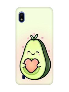 Матовий чохол з рожевими боками на Samsung Galaxy A10 (2019) A105 :: Кавай авокадо з сердечком (принт 310)
