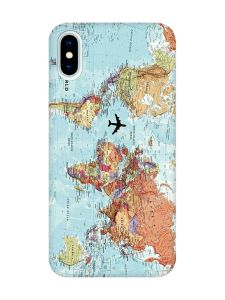 Матовий чохол з чорними боками на iPhone X / Xs :: Карта світу (принт 318)