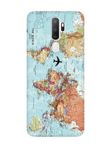 Матовий чохол з чорними боками на Oppo A5 :: Карта світу (принт 318)