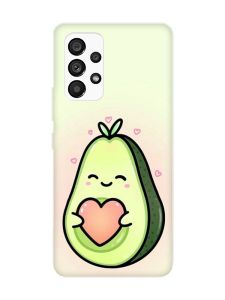Матовий чохол з рожевими боками на Samsung Galaxy A53 4G/5G :: Кавай авокадо з сердечком (принт 310)