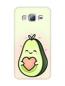 Матовий чохол з рожевими боками на Samsung Galaxy J3 / J310 :: Кавай авокадо з сердечком (принт 310)