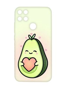 Матовий чохол з рожевими боками на Xiaomi Redmi 10C :: Кавай авокадо з сердечком (принт 310)