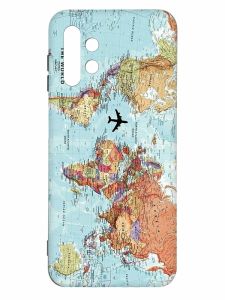 Матовий чохол з чорними боками на Samsung Galaxy A13 4G :: Карта світу (принт 318)