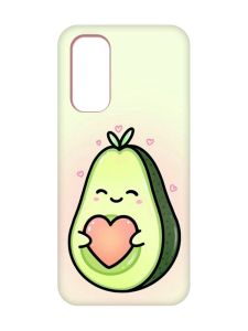 Матовий чохол з рожевими боками на Xiaomi Redmi Note 11 4G :: Кавай авокадо з сердечком (принт 310)