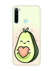Матовий чохол з рожевими боками на Xiaomi Redmi Note 8 :: Кавай авокадо з сердечком (принт 310)