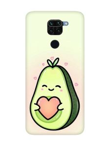 Матовий чохол з рожевими боками на Xiaomi Redmi Note 9 :: Кавай авокадо з сердечком (принт 310)