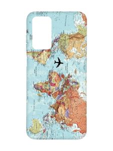 Матовий чохол з чорними боками на Xiaomi Redmi Note 11 4G :: Карта світу (принт 318)