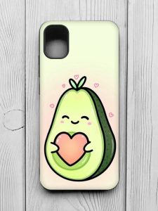 Матовий чохол з чорними боками на Samsung Galaxy A04E/A042 :: Кавай авокадо з сердечком (принт 310)