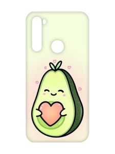 Матовий чохол з чорними боками на Xiaomi Redmi Note 8 :: Кавай авокадо з сердечком (принт 310)