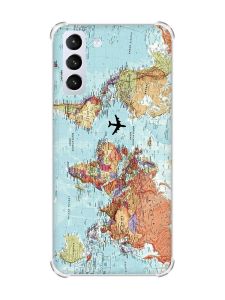 Чохол з потовщеними кутами на Samsung Galaxy S21 (G991) :: Карта світу (принт 318)