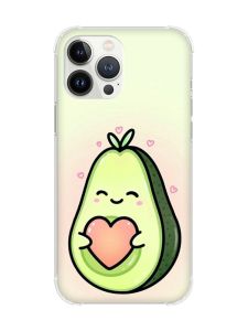 Чохол із потовщеними кутами на iPhone 14 Pro :: Кавай авокадо з сердечком (принт 310)