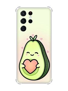 Чохол з потовщеними кутами на Samsung Galaxy S21 Ultra :: Кавай авокадо з сердечком (принт 310)