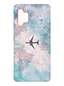 Матовий чохол з червоними боками на Samsung Galaxy A32 :: Подорожі. Карта (принт 317)