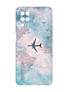 Матовий чохол з рожевими боками на Samsung Galaxy A12 :: Подорожі. Карта (принт 317)