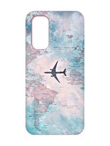 Матовий чохол з рожевими боками на Xiaomi Redmi Note 11 4G :: Подорожі. Карта (принт 317)