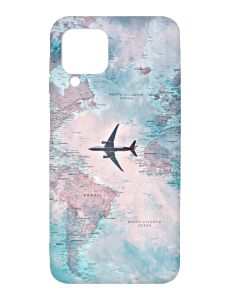 Матовий чохол з чорними боками на Samsung Galaxy A12 :: Подорожі. Карта (принт 317)