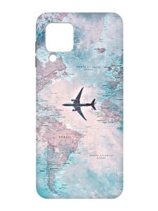 Матовий чохол з чорними боками на Samsung Galaxy A22 4G/M32/M22 :: Подорожі. Карта (принт 317)