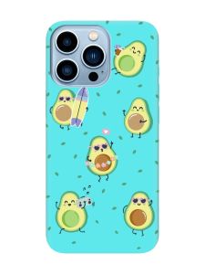 Матовий бірюзовий чохол на Apple iPhone 13 Pro Max :: Авокадо на відпочинку (принт 302)