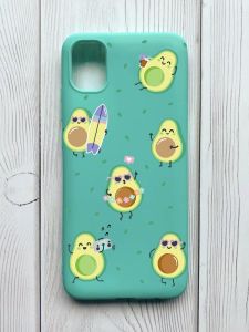 Матовий бірюзовий чохол на Samsung Galaxy A04E / A042 :: Авокадо на відпочинку (принт 302)