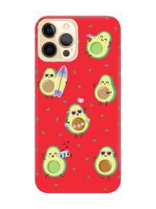 Матовий червоний чохол на Apple iPhone 12 Pro Max :: Авокадо на відпочинку (принт 302)