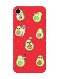 Матовий червоний чохол на Apple iPhone XR :: Авокадо на відпочинку (принт 302)