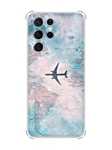 Чохол з потовщеними кутами на Samsung Galaxy S21 Ultra :: Подорожі. Карта (принт 317)