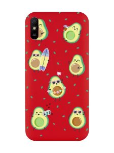 Матовий червоний чохол на Xiaomi Redmi 9A :: Авокадо на відпочинку (принт 302)