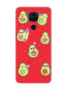 Матовий червоний чохол на Xiaomi Redmi Note 9 / 10X :: Авокадо на відпочинку (принт 302)