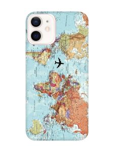 Матовий чохол з червоними боками на Apple iPhone 12 / 12 Pro (6.1) :: Карта світу (принт 318)