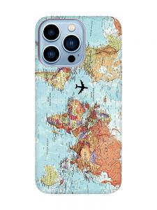 Матовий чохол з червоними боками на Apple iPhone 13 Pro Max :: Карта світу (принт 318)