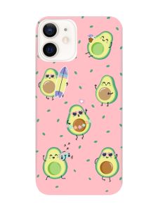 Матовий рожевий чохол на Apple iPhone 12 / 12 Pro (6.1) :: Авокадо на відпочинку (принт 302)